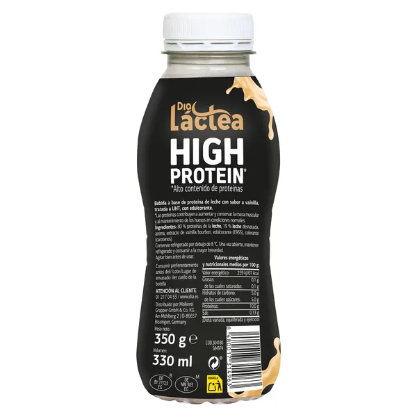 Batido alto en proteínas sabor vainilla Dia Láctea botella 330 ml 3