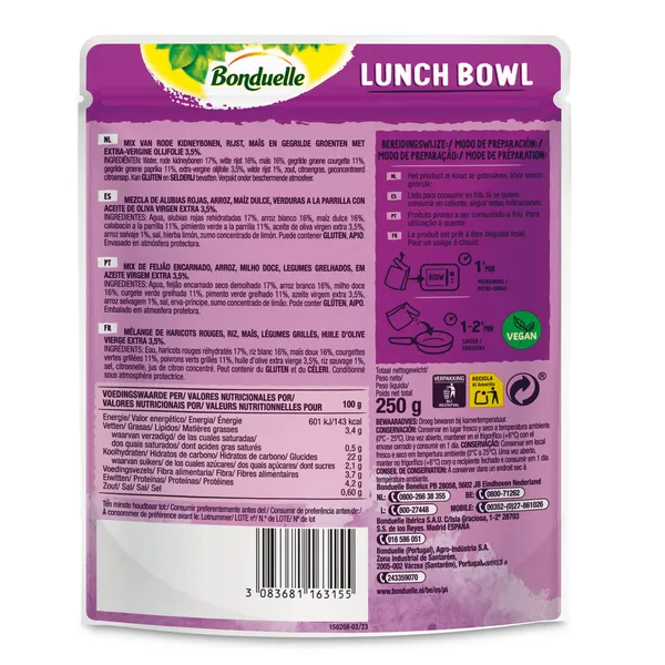 Lunch bowl de alubias, arroz, maíz y vegetales Bonduelle 250 g 2