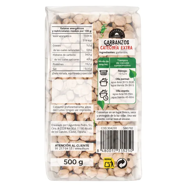 Garbanzos Dia Vegecampo 500 g 3