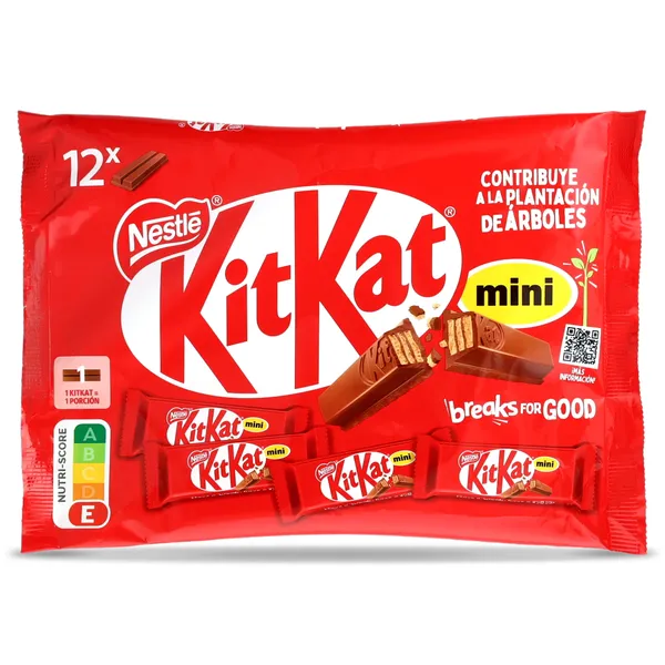 Mini barritas de galleta recubiertas de chocolate Kit Kat bolsa 200 g