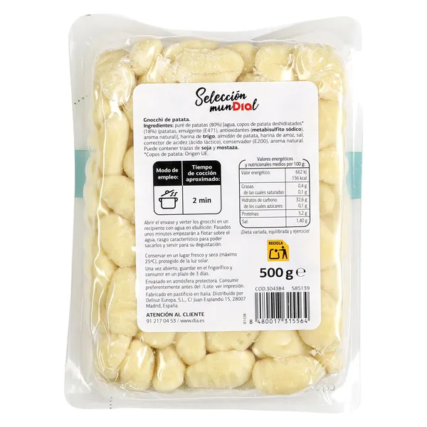 Gnocchi de patata Dia Selección Mundial 500 g 3