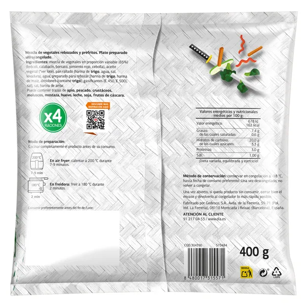 Verduras en tempura Dia Al punto bolsa 400 g 2