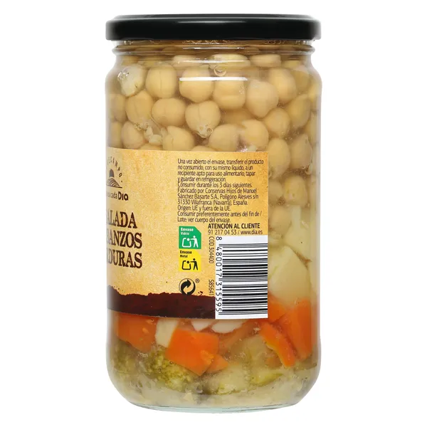 Ensalada de garbanzos y verduras Dia Vegecampo 370 g 3