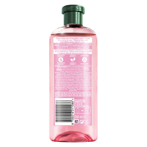 Champú suavidad aroma a rosas Herbal Essences botella 350 ml 2