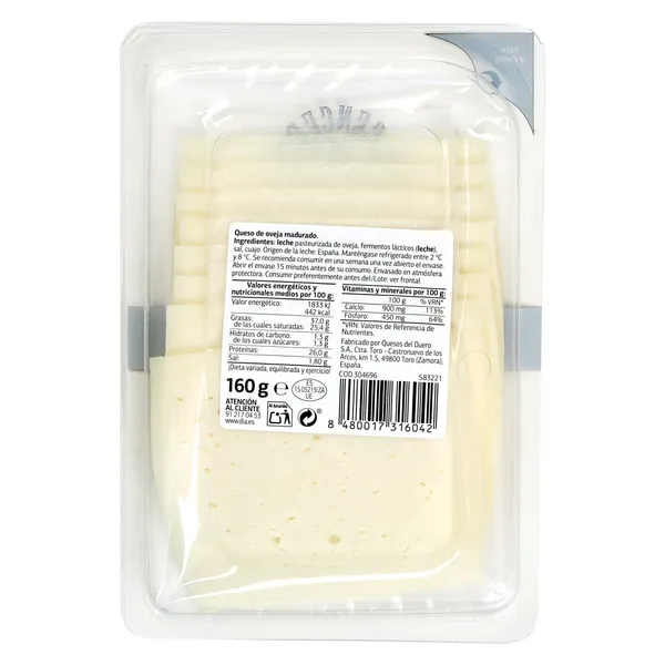 Queso semicurado de oveja El Cencerro de Dia 160 g 2