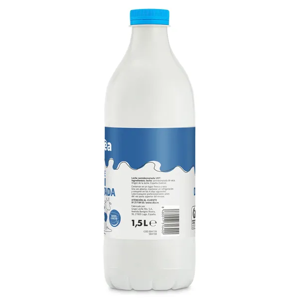 Leche semidesnatada Dia Láctea botella 1.5 L 3