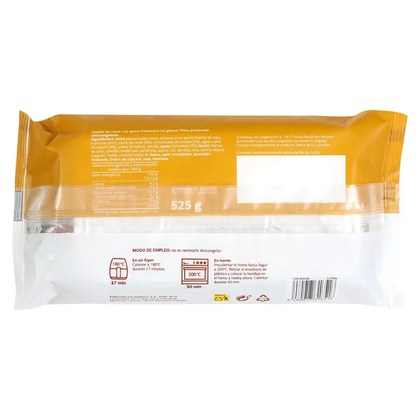 Lasaña boloñesa sin gluten Dia Al Punto 525 g 3