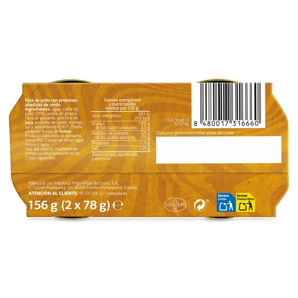 Paté de pollo Dia Nuestra Alacena 2 x 78 g 3