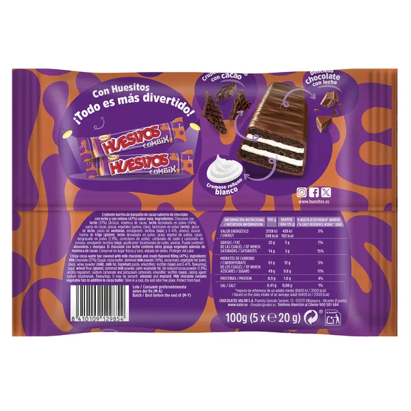 Barritas de barquillo combix Huesitos bolsa 100 g 2