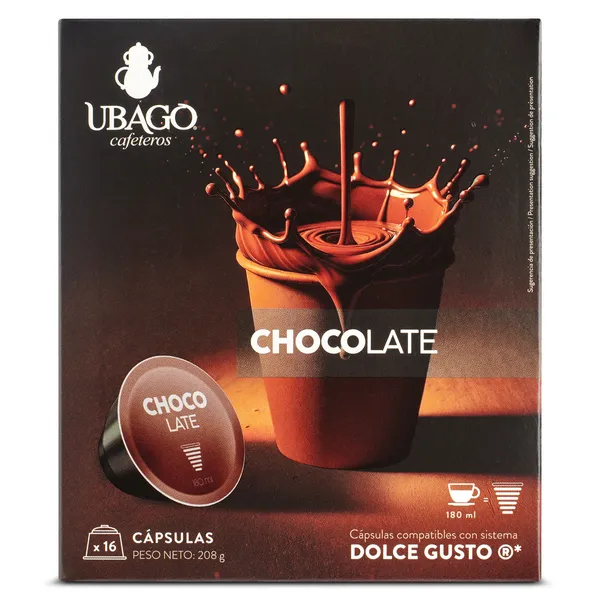 Chocolate en cápsulas Ubago caja 16 unidades 2