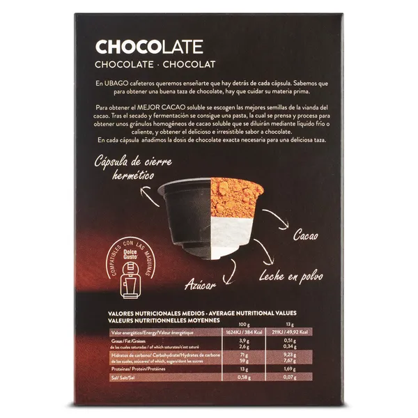 Chocolate en cápsulas Ubago caja 16 unidades 4