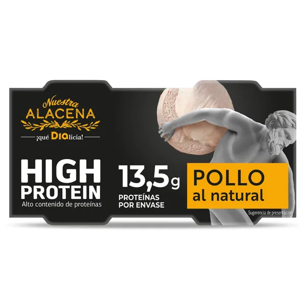 Pollo al natural alto en proteínas Nuestra Alacena de Dia lata 2 x 52 g 2