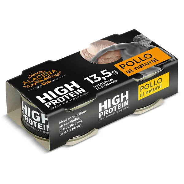 Pollo al natural alto en proteínas Nuestra Alacena de Dia lata 2 x 52 g