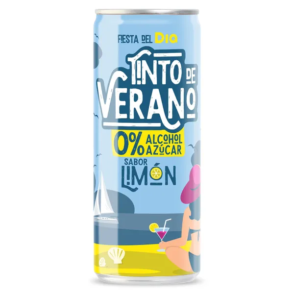 Tinto de verano sin alcohol y sin azúcar con limón Fiesta del Dia 330 ml 2