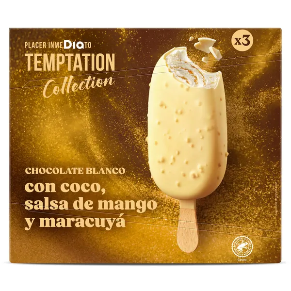 Helado bombón coco y mango Dia Temptation 3 x 70 g 2