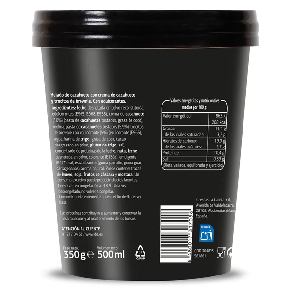 Tarrina de cacahuete alto en proteínas Dia Temptation 350 g 5