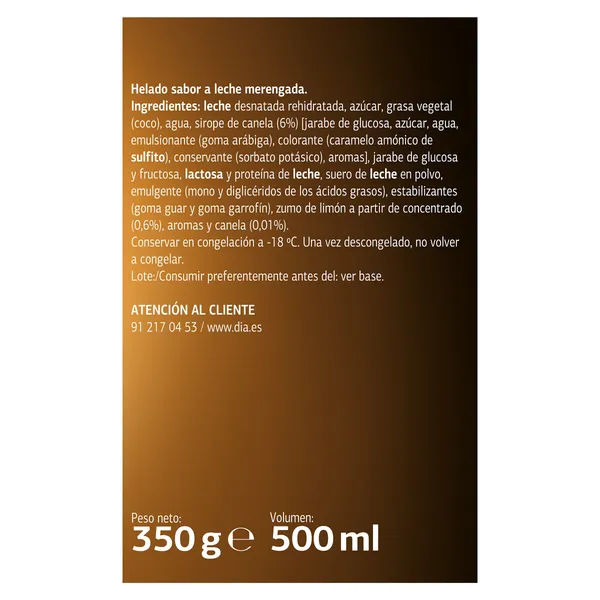 Helado leche merengada Temptation de Dia tarrina 350 g 3