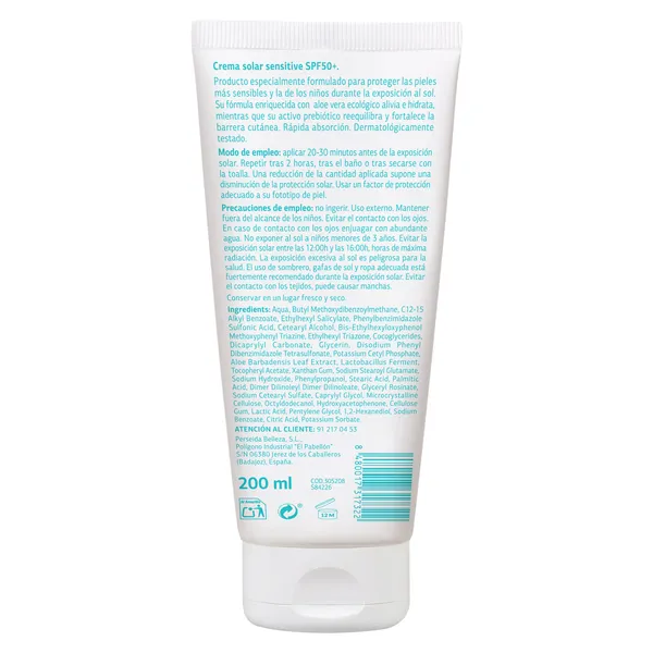 Leche solar pediátrica pieles sensibles spf 50+ Dia Imaqe 200 ml 3