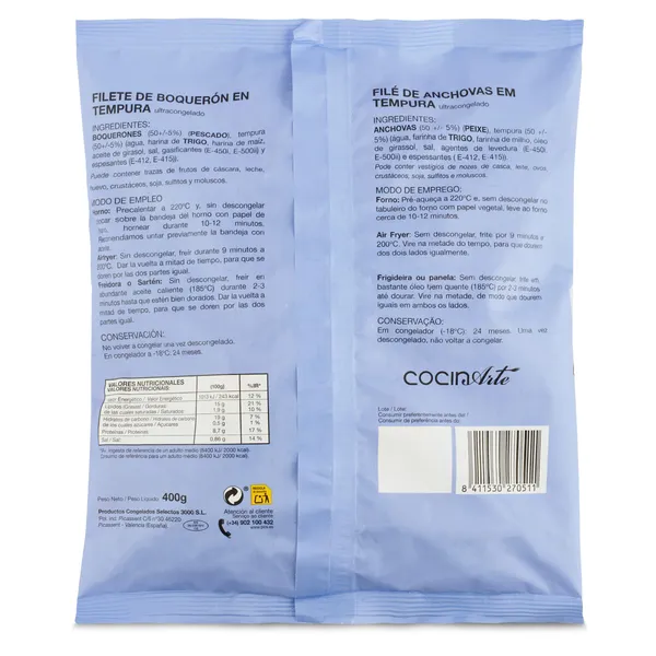 Boquerones en tempura Cocinarte 400 g 3