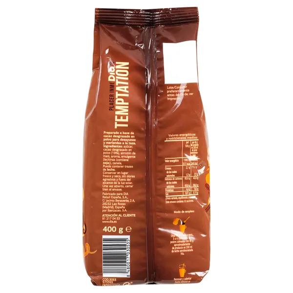 Cacao en polvo Temptation de Dia bolsa 400 g 2