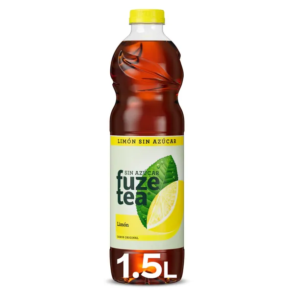 Refresco de té Limón sabor original sin azúcar Fuze tea botella 1.5 L