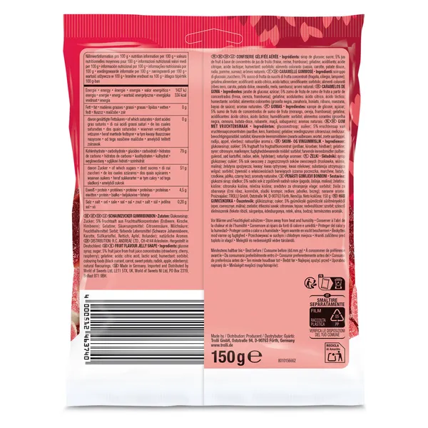 Golosinas aros de fresa y nata Trolli bolsa 150 g 2