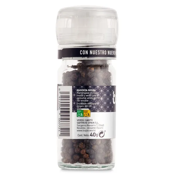 Pimienta negra Toque frasco 40 g 2