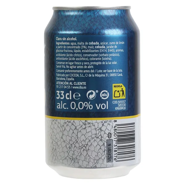 Cerveza radler sin alcohol Dia Ramblers pack 12 x 33 cl 3