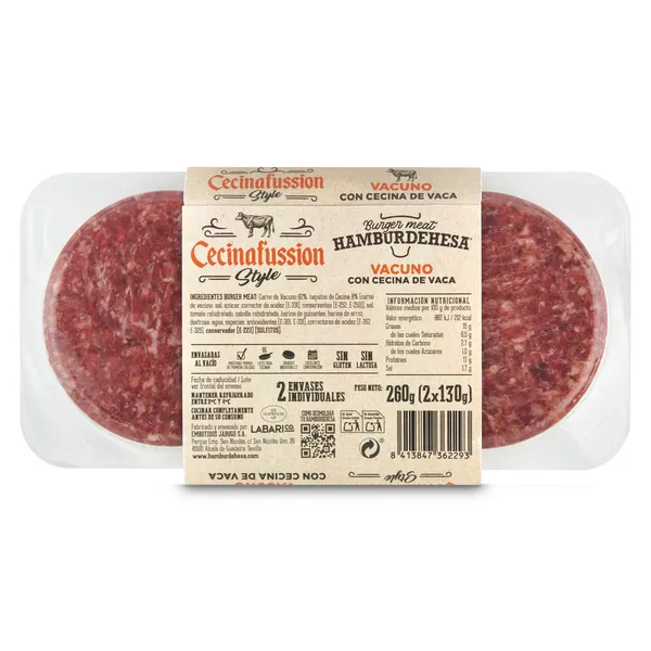Burger de vacuno con cecina Hamburdehesa bandeja 260 g 2