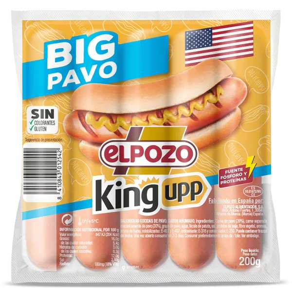 Salchichas big pavo Elpozo 200 g 2