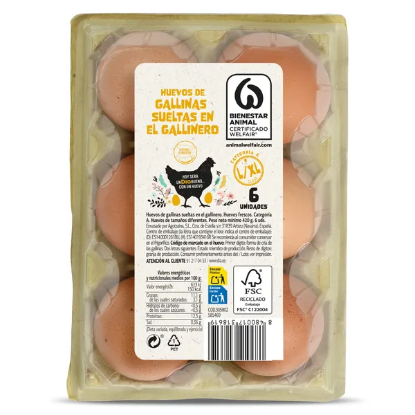 Huevos extragrandes L/XL de gallinas criadas en suelo Dia 6 unidades 3