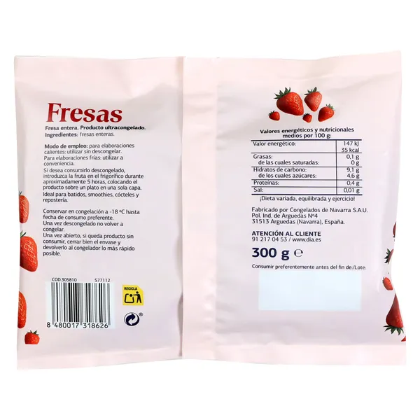 Fresas congeladas Dia Fruticampo 300 g 3