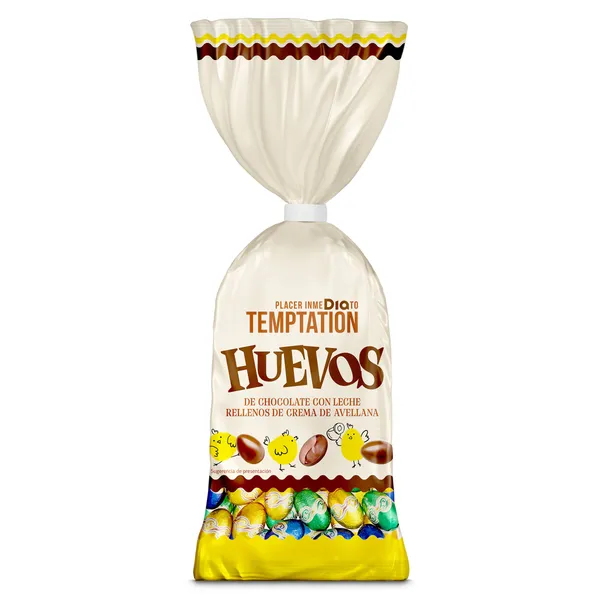 Huevos de chocolate rellenos de crema de avellana Dia Temptation 180 g 2