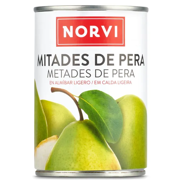 Pera en almíbar Norvi lata 240 g