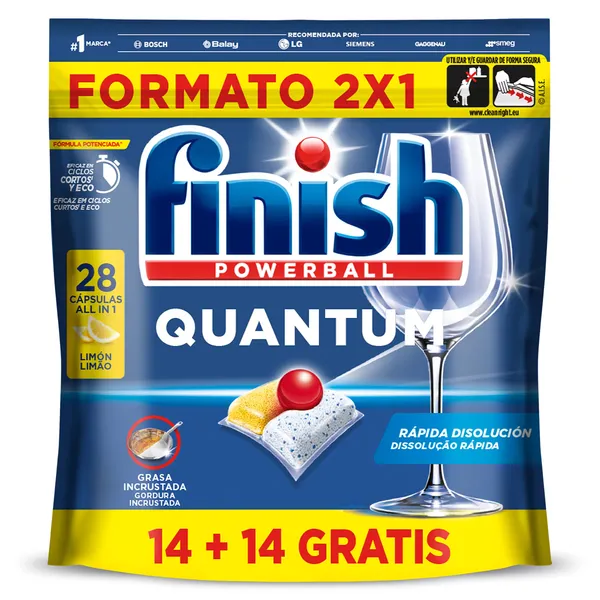 Pastillas lavavajillas quantum Finish 28 unidades 2