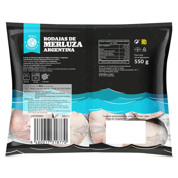 Rodajas de merluza argentina Dia Mari Marinera 550 g 3