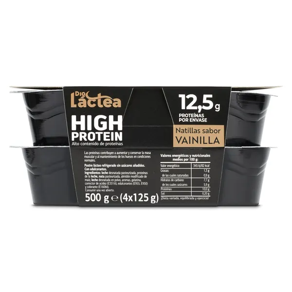Natillas sabor vainilla alta en proteínas Dia Láctea pack 4 x 125 g 3
