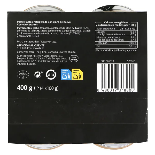 Flan de huevo alto en proteínas Dia Láctea 4 x 100 g 5