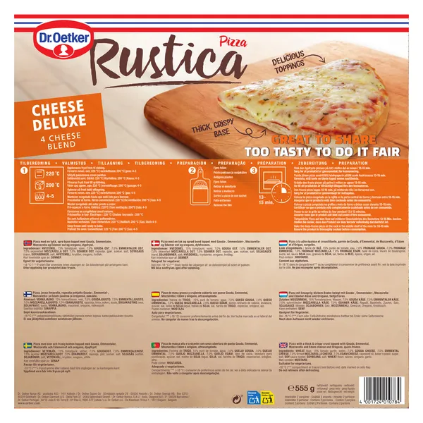 Pizza rustica cheese deluxe Dr. Oetker 555 g 2