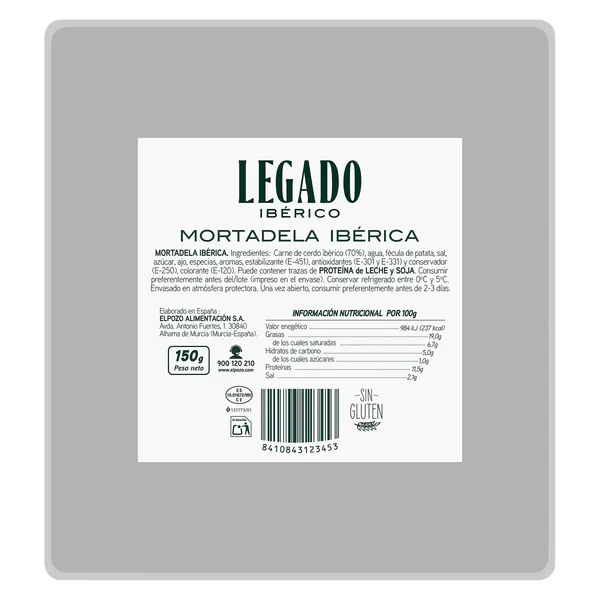 Mortadela ibérica Legado Ibérico 150 g 2
