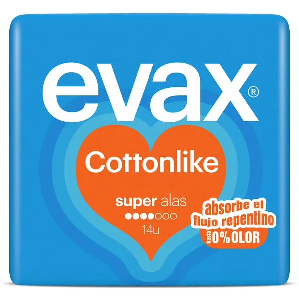 Compresas super con alas Evax bolsa 14 unidades 2