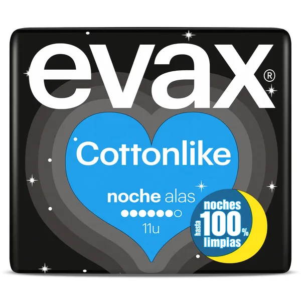 Compresas noche con alas Evax bolsa 11 unidades 2