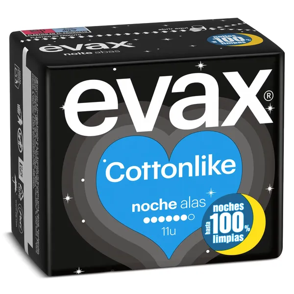 Compresas noche con alas Evax bolsa 11 unidades
