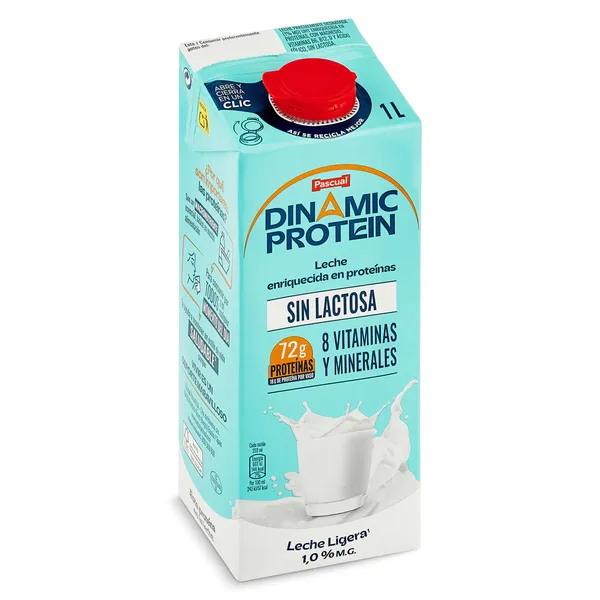 Leche desnatada sin lactosa dinamic protein Pascual 1 L 3
