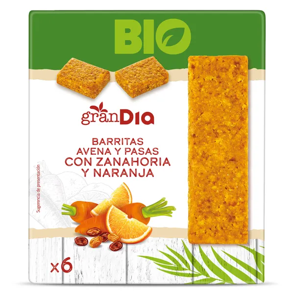 Barritas de avena y pasas con zanahoria y naranja Gran Dia 138 g 2