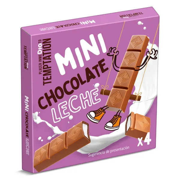 Mini barritas de chocolate con leche Dia Temptation caja 50 g 3