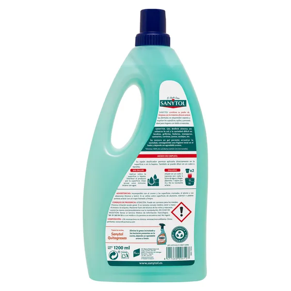 Limpiador baño en gel Sanytol 1,2 L 3