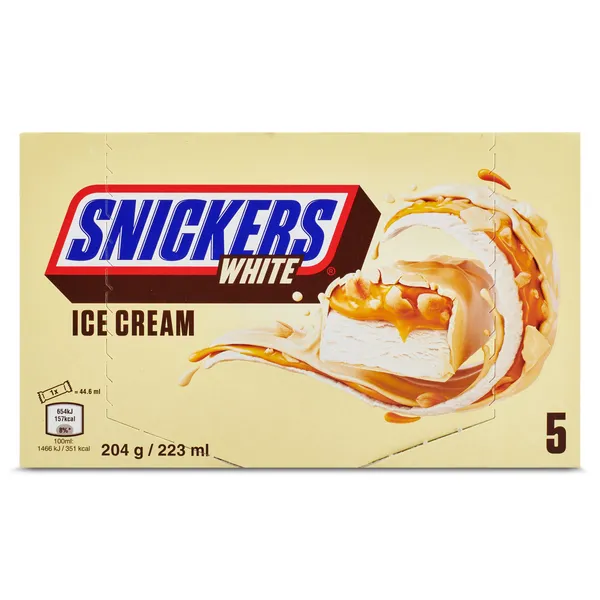 Helado barrita chocolate blanco 5 unidades Snickers caja 200 g 2