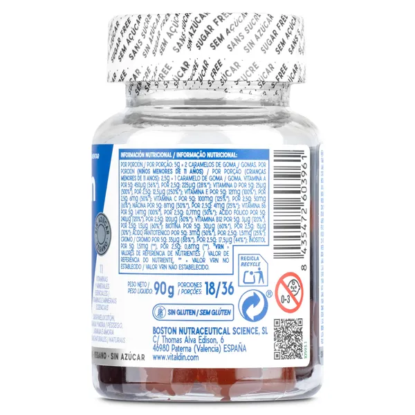 Gominolas de multivitaminas Vitaldin frasco 36 unidades 3