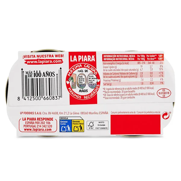 Paté clásico La piara pack 2 x 75 g 4